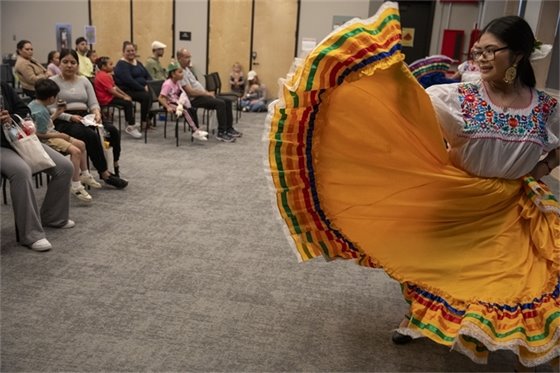 dacing in the library