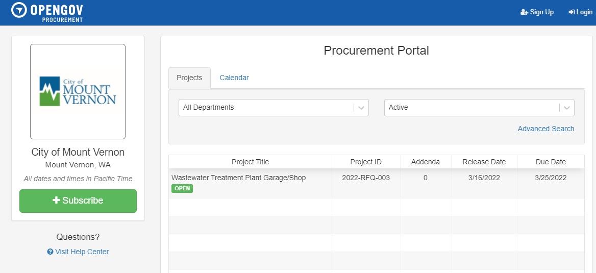 OpenGov e-Procurement Link