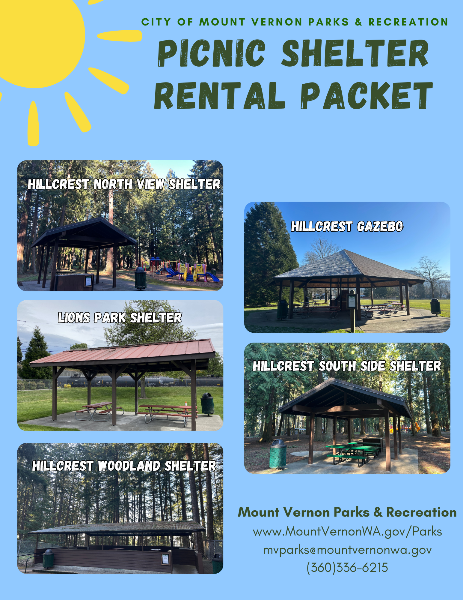 Picnic Shelter Facility Packet Cover